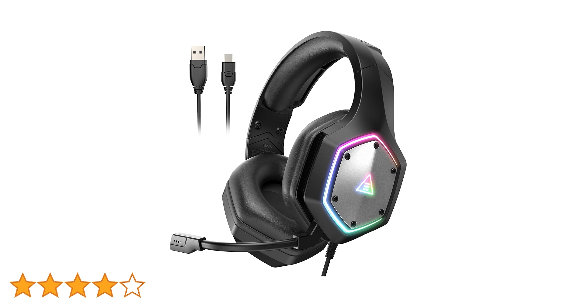 Amazon.co.jp: EKSA E1000V2 ヘッドセット ゲーミング 有線 回転